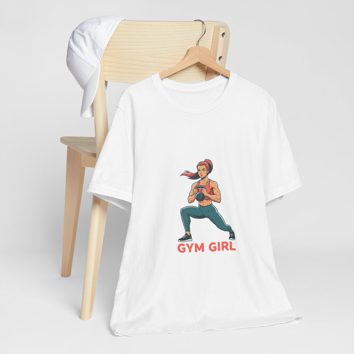 Gym Girl T-Shirt — Women’s Fitness Tee with Kettlebell Graphic