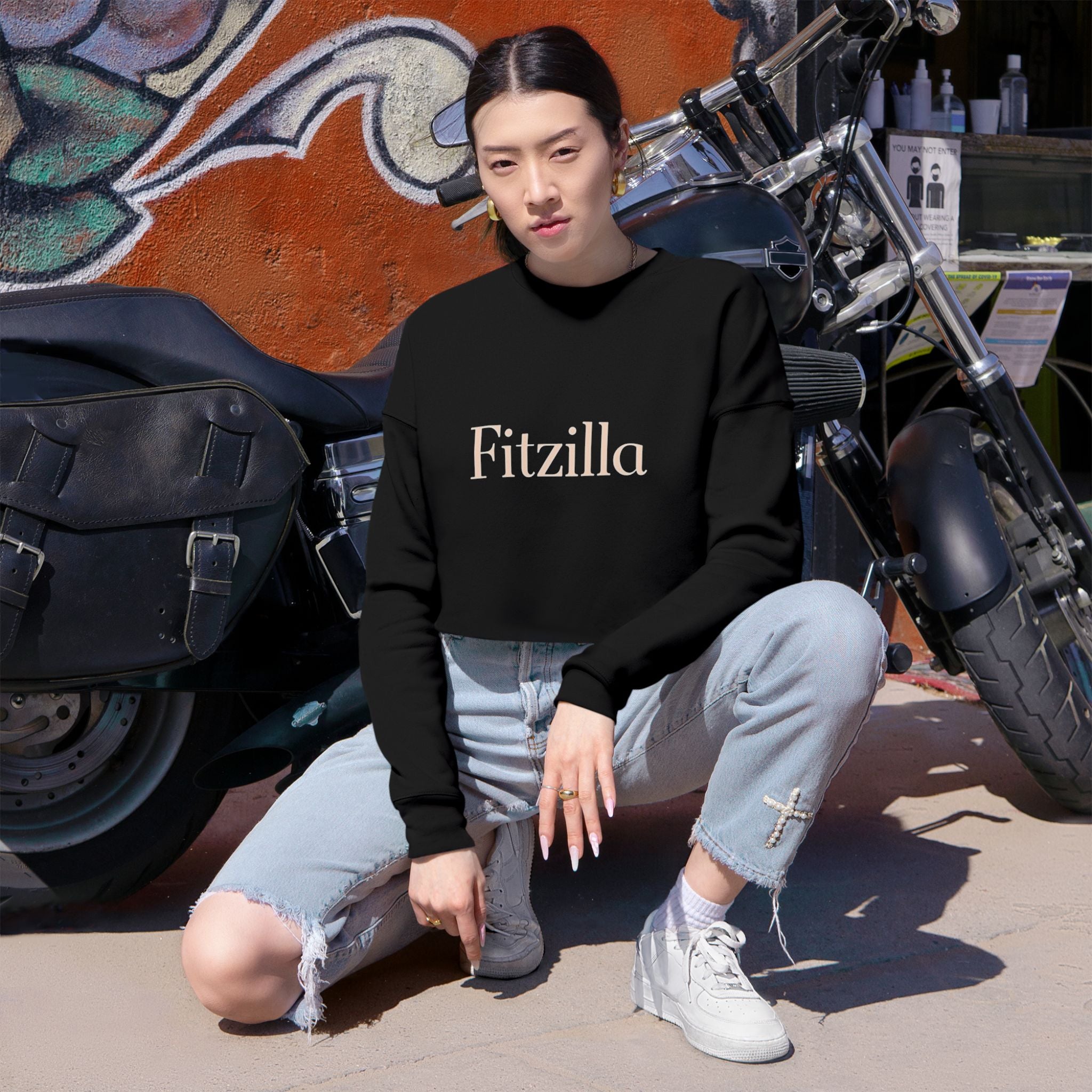 Fitzilla Cropped Sweatshirt — Women's Casual Cozy Crop Top