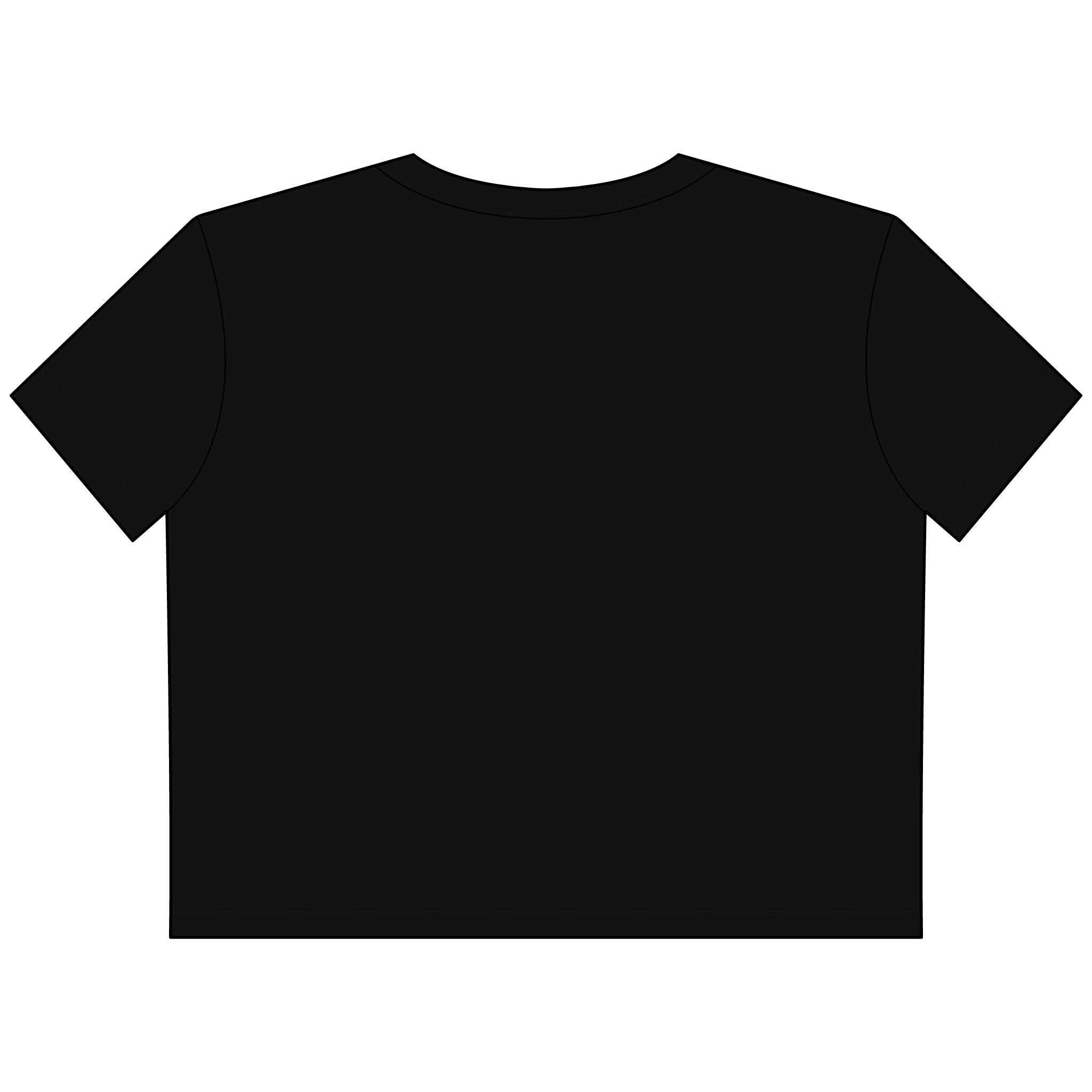 Fitzcorn Cropped Tee — Women's Black Unicorn Logo Boxy Tee