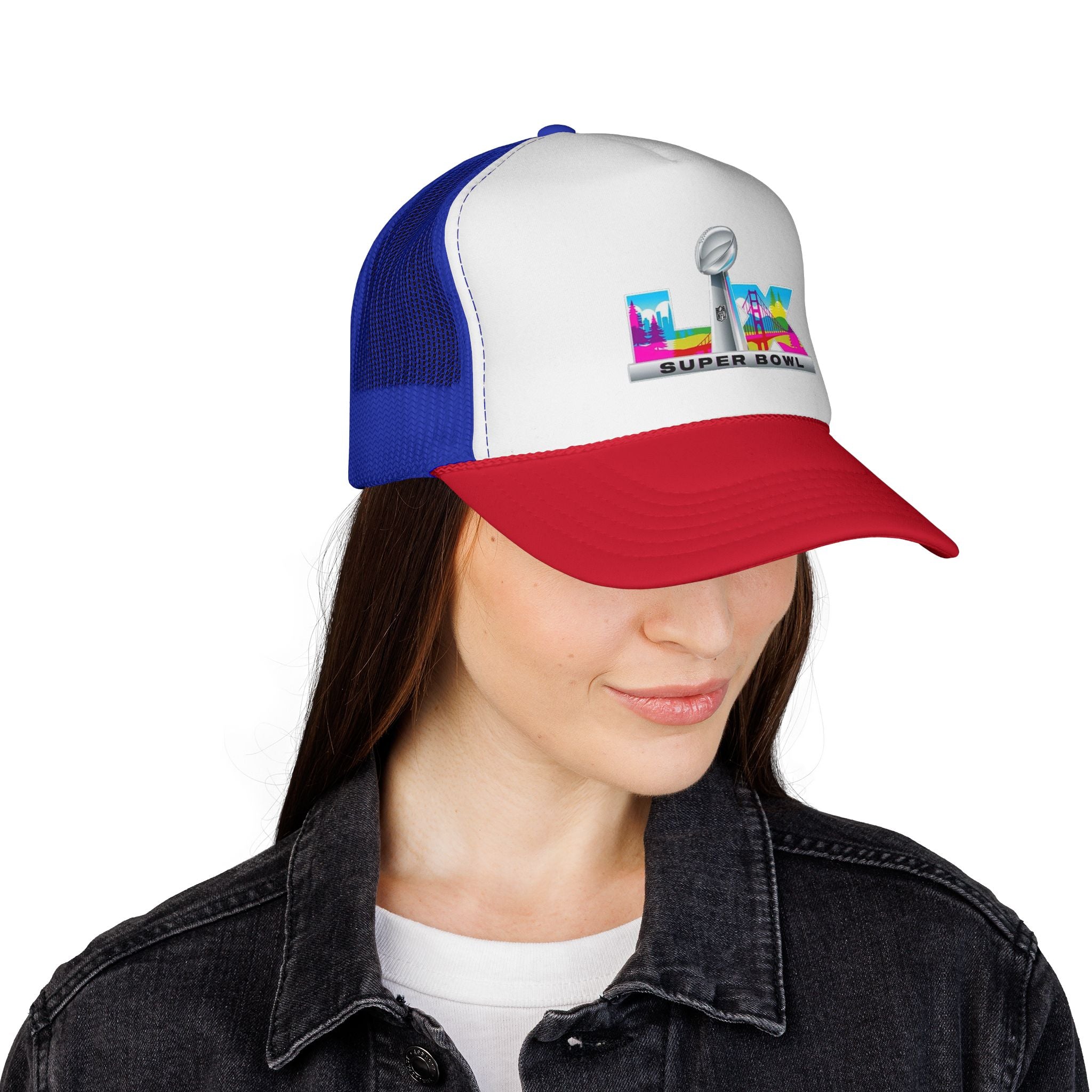 Trucker Hat — Colorful 'LIX Super Bowl' Football Logo Cap