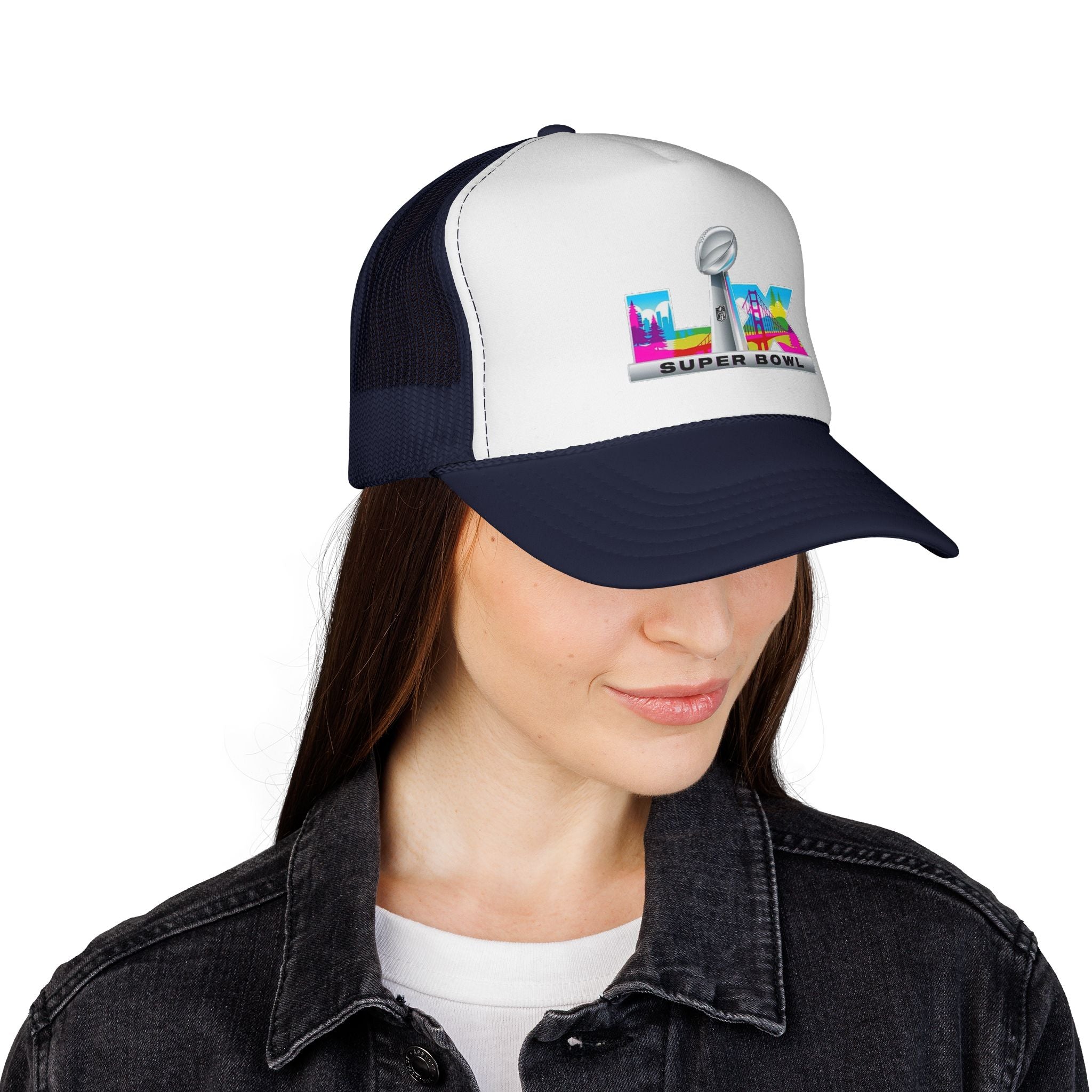 Trucker Hat — Colorful 'LIX Super Bowl' Football Logo Cap
