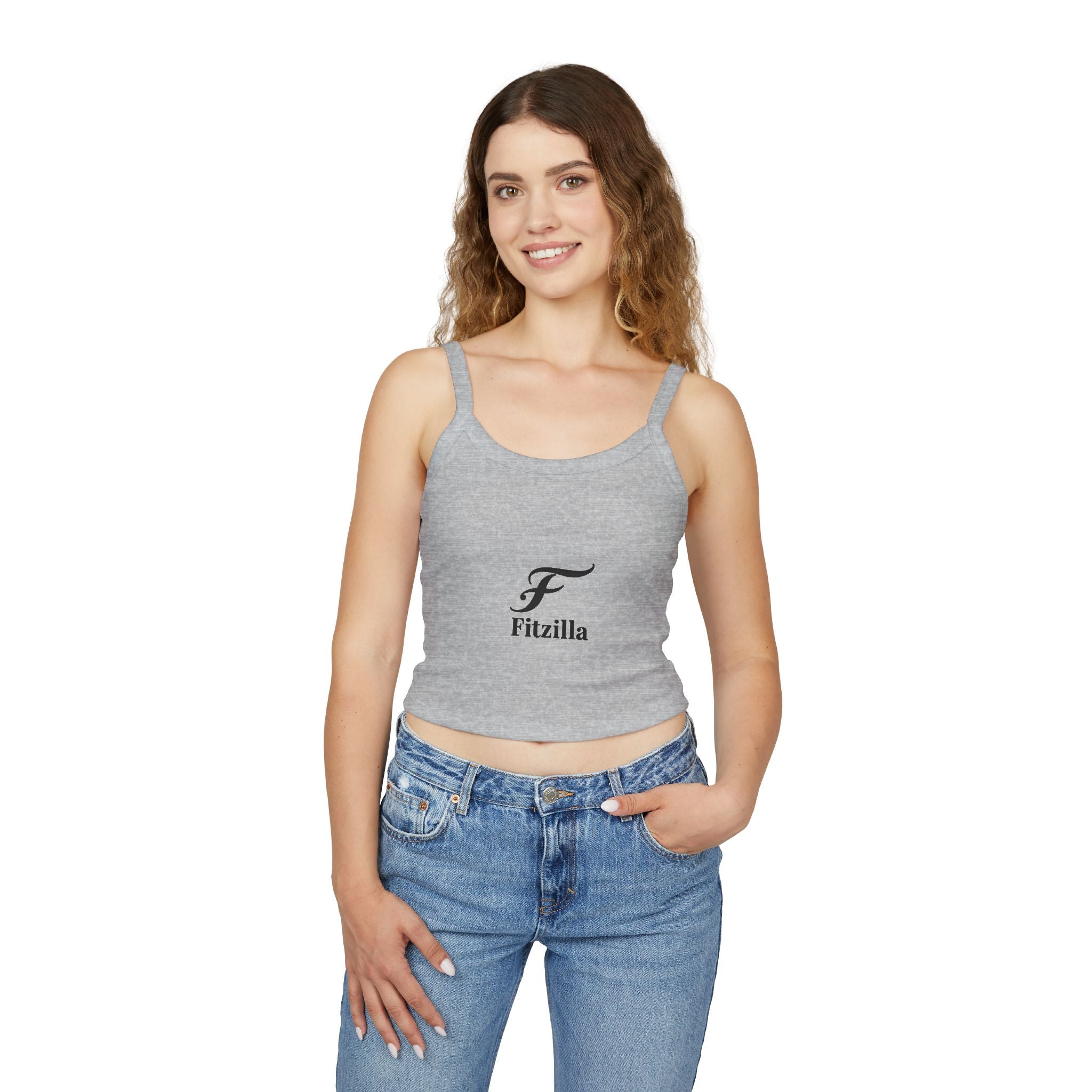 Fitzilla Logo Crop Tank Top — Women's Spaghetti Strap Graphic Tank