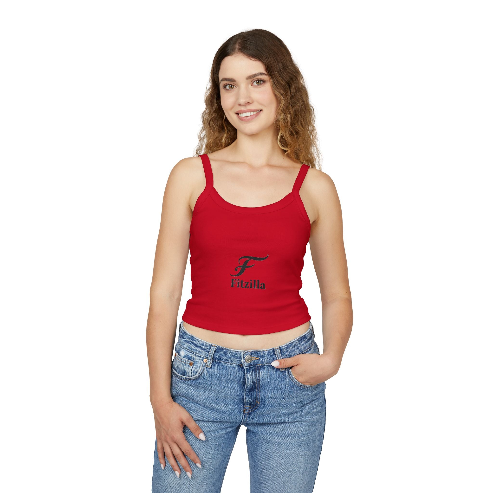 Fitzilla Logo Crop Tank Top — Women's Spaghetti Strap Graphic Tank