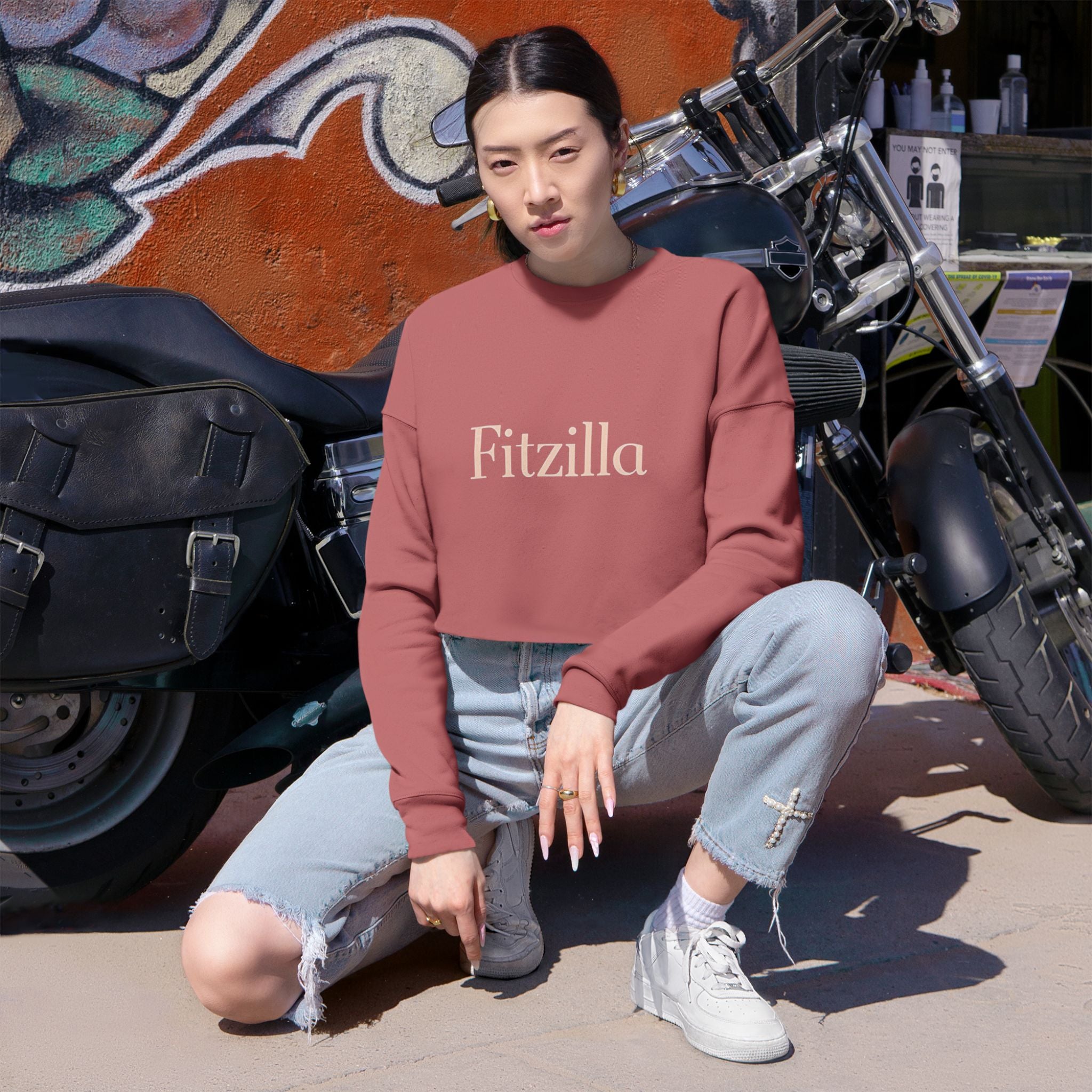 Fitzilla Cropped Sweatshirt — Women's Casual Cozy Crop Top