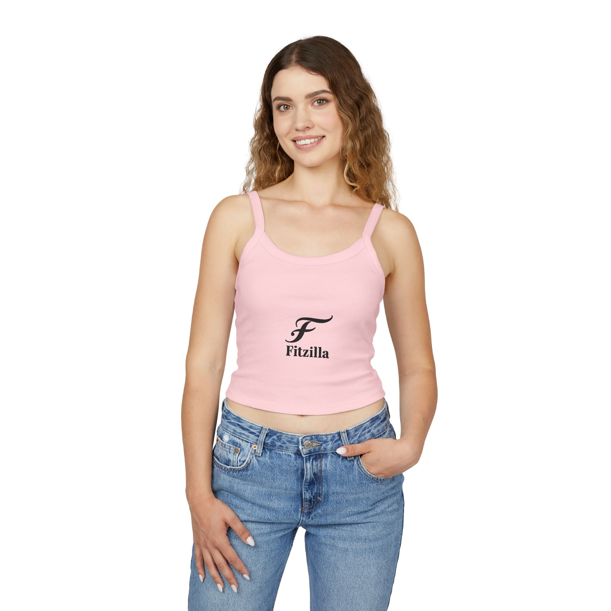 Fitzilla Logo Crop Tank Top — Women's Spaghetti Strap Graphic Tank