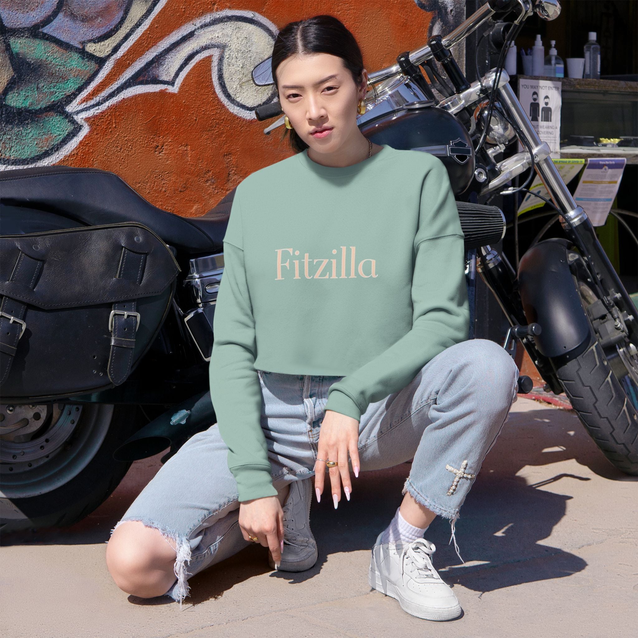 Fitzilla Cropped Sweatshirt — Women's Casual Cozy Crop Top