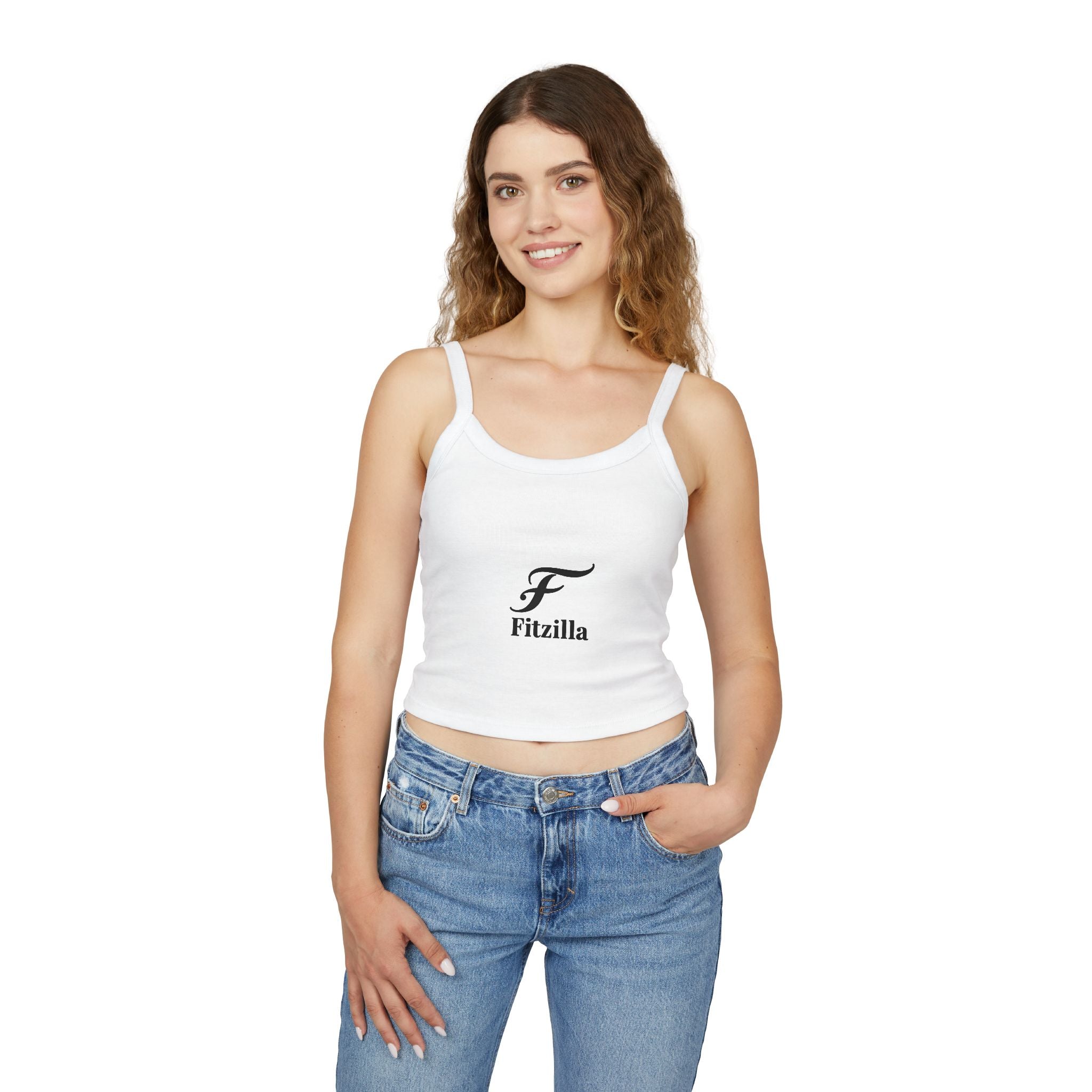 Fitzilla Logo Crop Tank Top — Women's Spaghetti Strap Graphic Tank