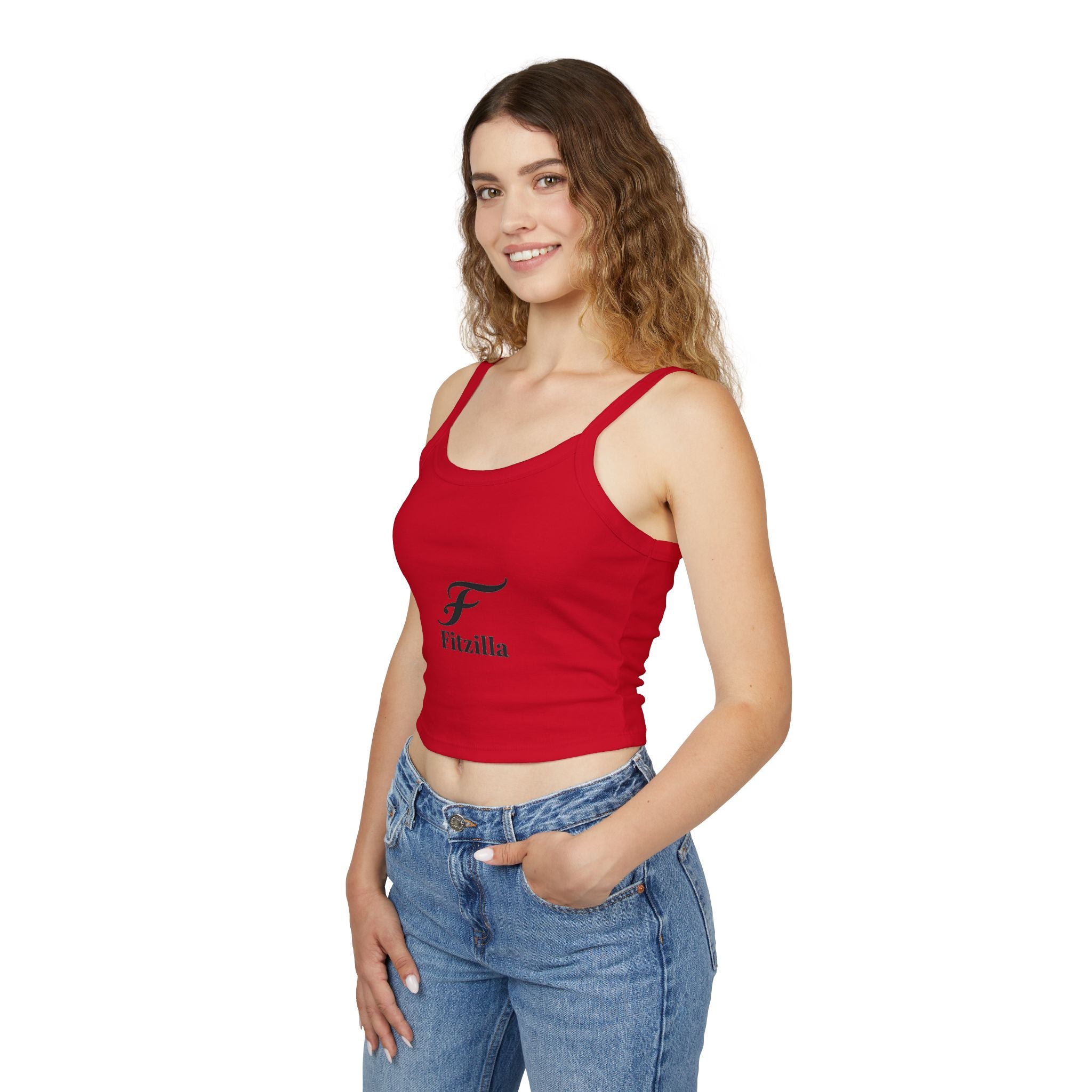 Fitzilla Logo Crop Tank Top — Women's Spaghetti Strap Graphic Tank