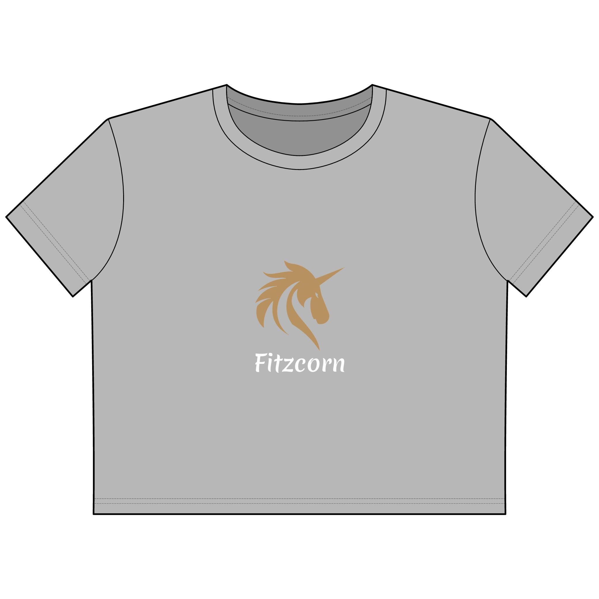 Fitzcorn Cropped Tee — Women's Black Unicorn Logo Boxy Tee