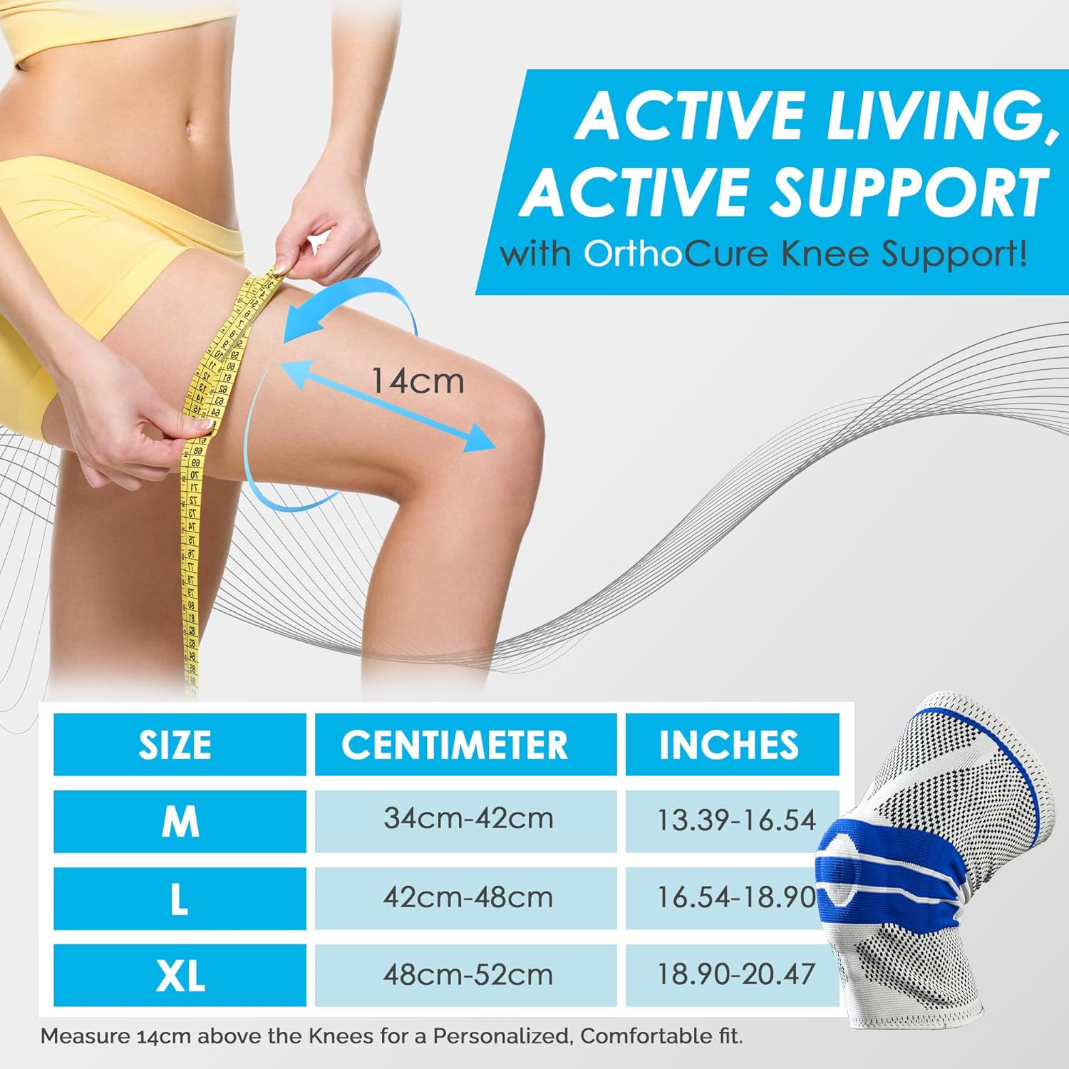 Knee Brace with Patella Gel Pad & Side Stabilizers